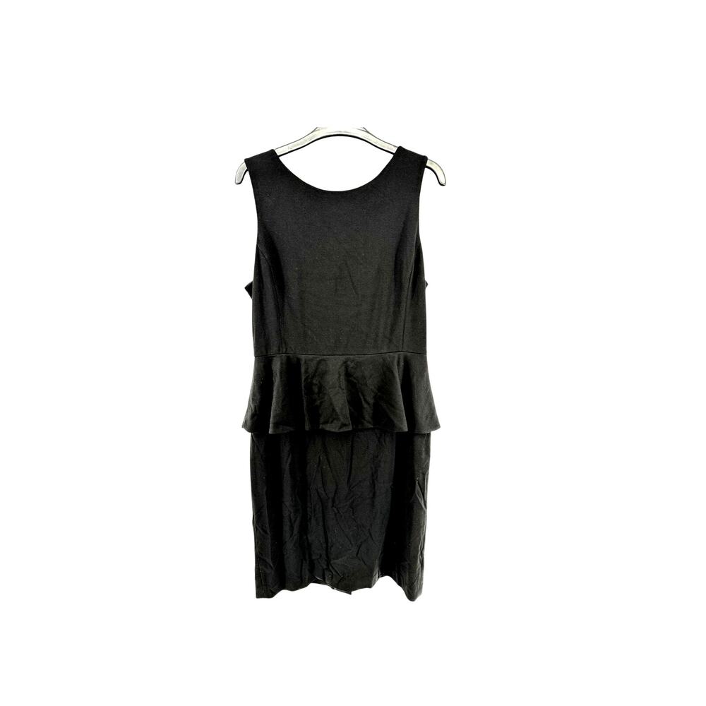 Banana Republic Size 12 Black Dress Peplum Waist Sleeveless Career
